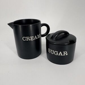 Heartland Hive Cream and Sugar set  Black ceramic